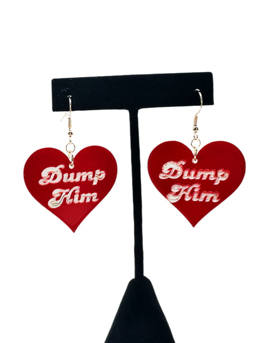 Dump Him Heart Earrings